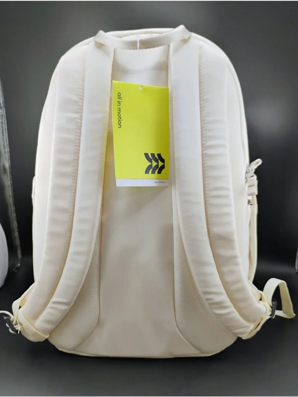 All In Motion Large White Backpack With Padded Straps